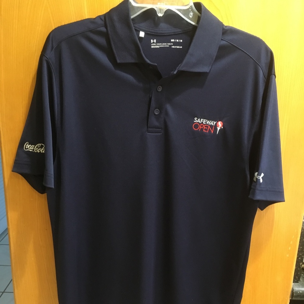 NWT Under Armour Men’s golf shirt, Medium, navy
